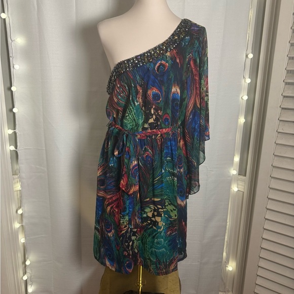 Bisou Bisou One Shoulder Dress - Multicolor - Picture 1 of 8